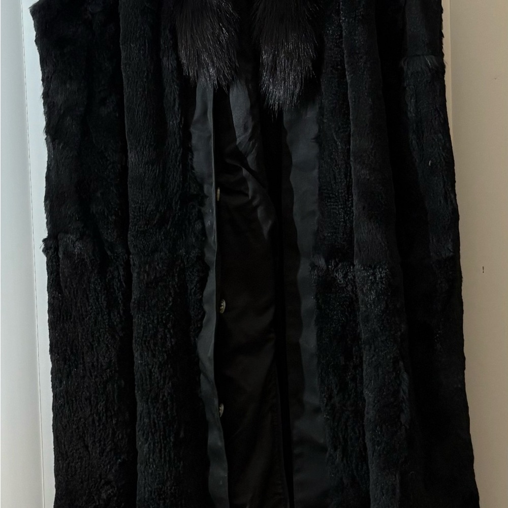 JINDO NEW YORK PARIS LONDON WOMENS NATURAL FUR LINER FOR A LONG COAT SIZE LARGE